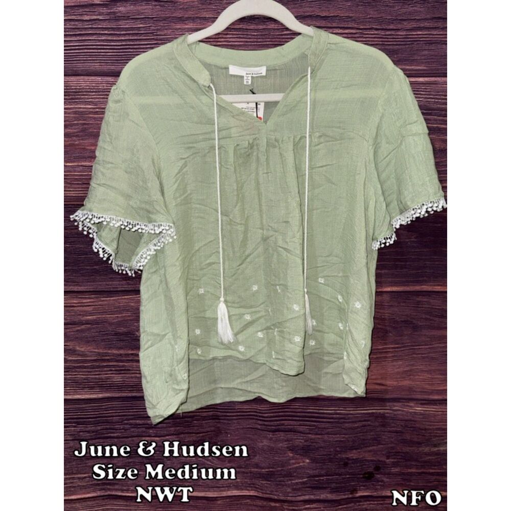 June & Hudson Green Shirt